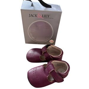 Jack & Lily Burgundy Leather T-Strap Toddler Shoes Mary Janes 24-30 Months